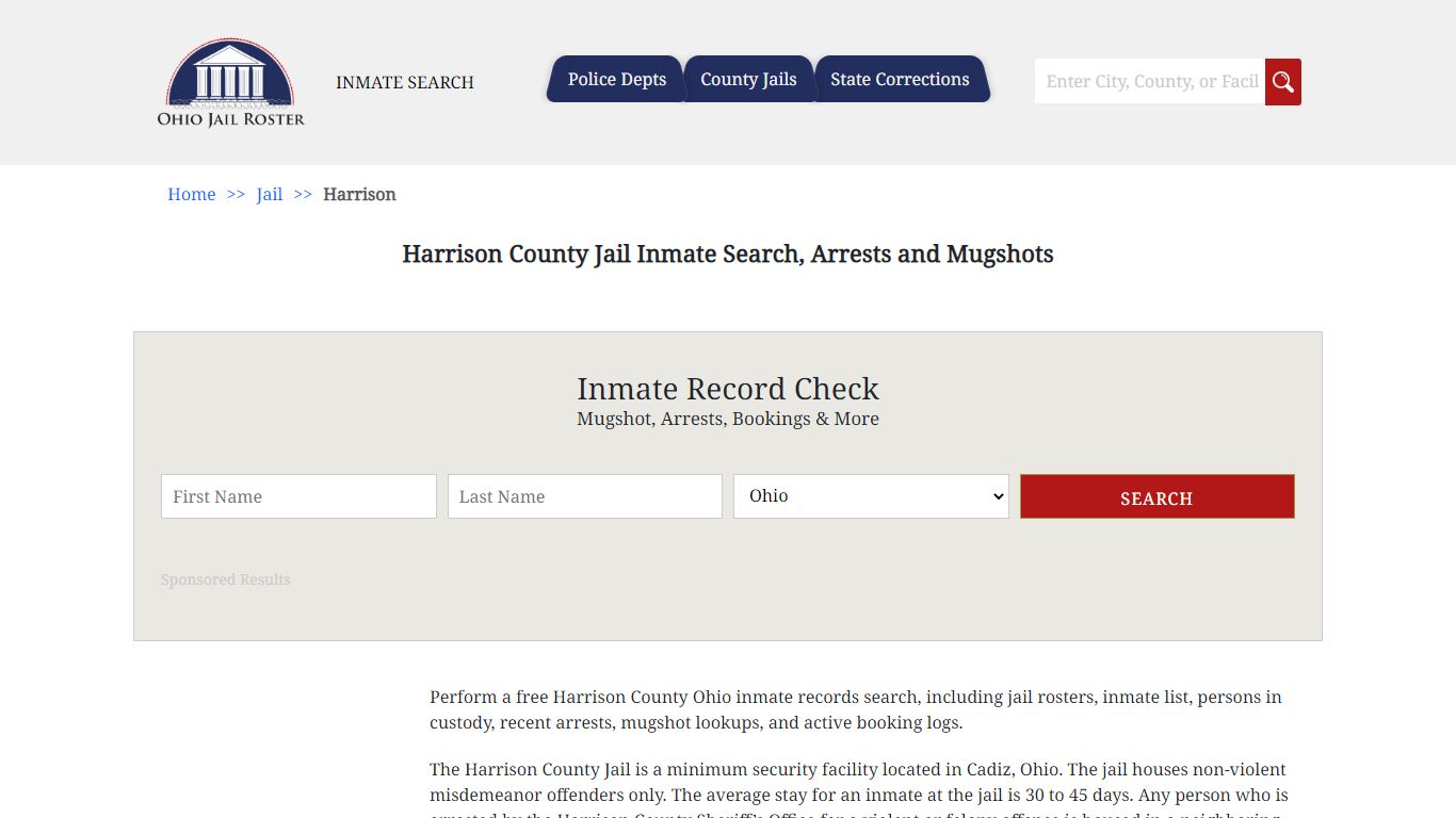 Harrison County Jail Inmate Search, Arrests and Mugshots
