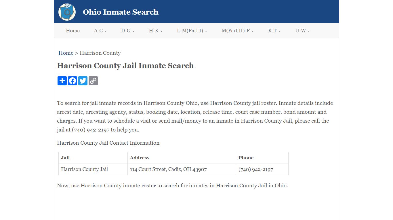 Harrison County Jail Inmate Search