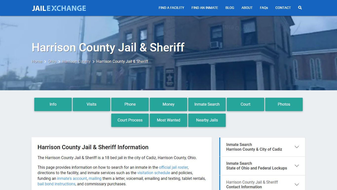 Harrison County Jail & Sheriff, OH Inmate Search, Information